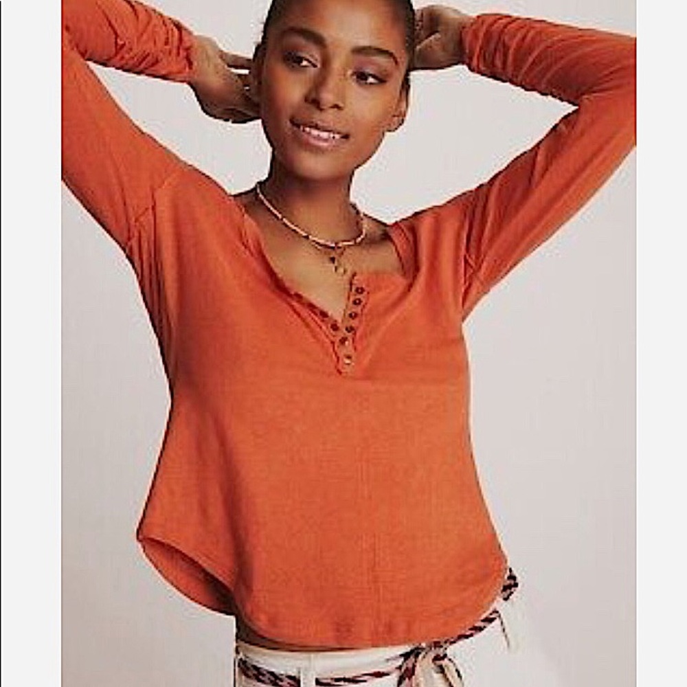 ANTHROPOLOGIE Pilcro Sustainable Henley - Picture 1 of 10